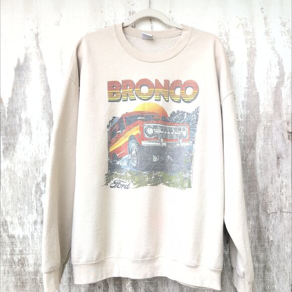 Bronco Jeep Junk Food Tees Crewneck Sweatshirt Size Large - Picture 1 of 8